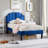 Aldora Twin Size Set Upholstered Adjustable Headboard Noiseless Platform Bed-1215717291