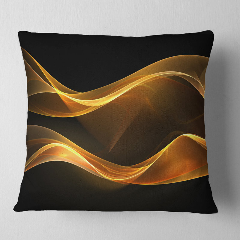 Vagues droites roses - coussin imprimé abstrait, 18 po x 18 po, Carré