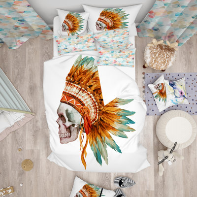 Ensemble de housse de couette designart crâne