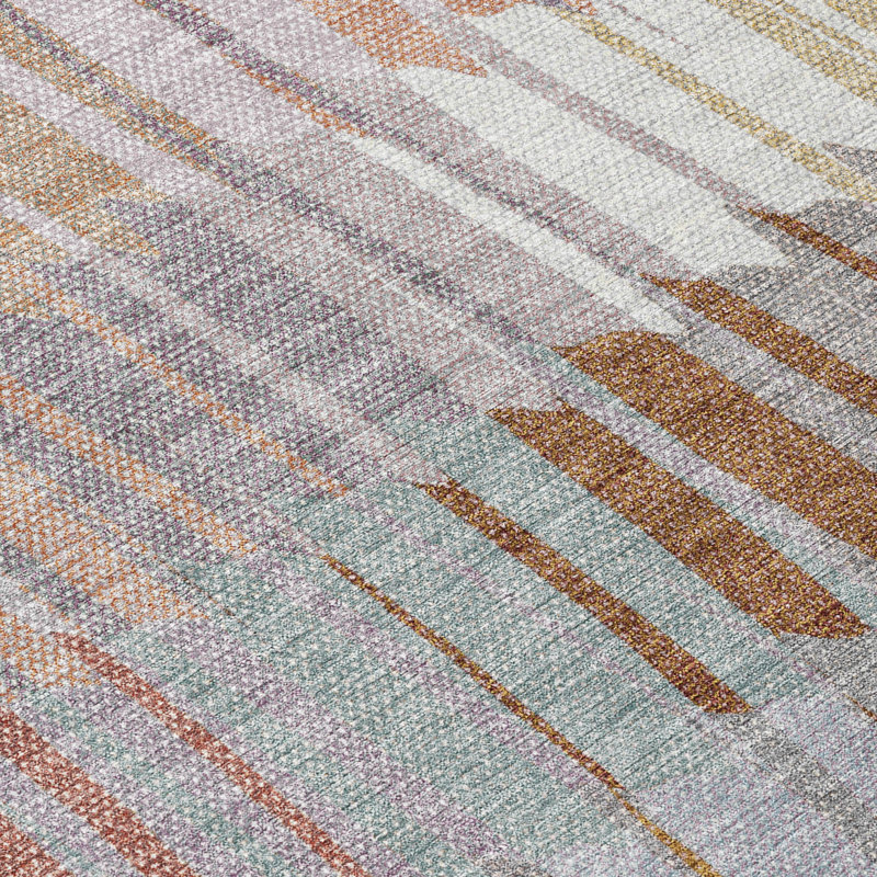 Machine Washable Indoor/Outdoor Huseby ACN2271 Stripes Rug, Rectangle 5' x 7'6"