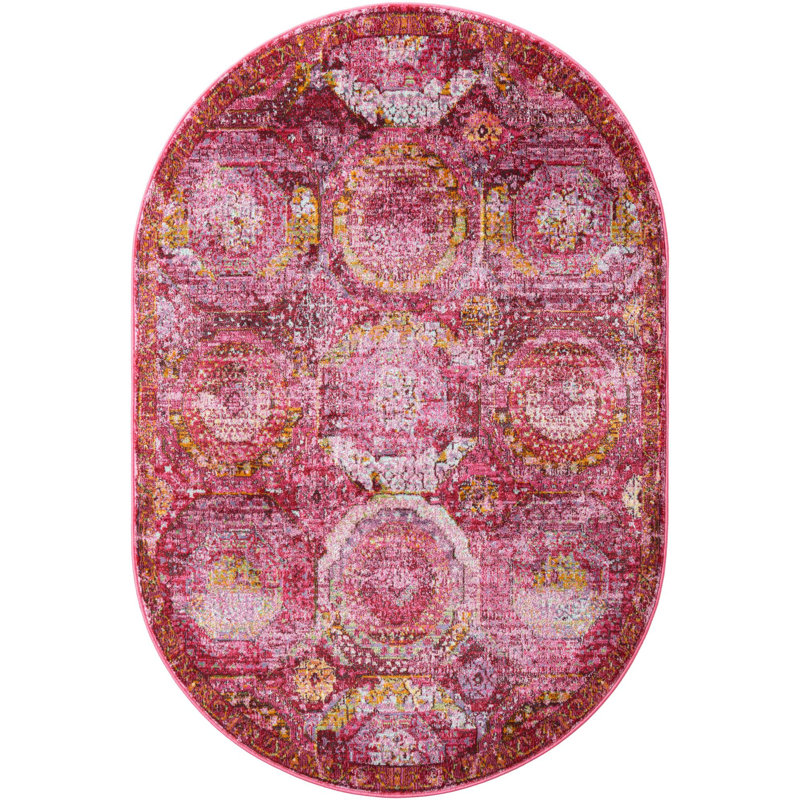 Mekeba Oriental Indoor Rug, Oval 4'1" x 6'1"