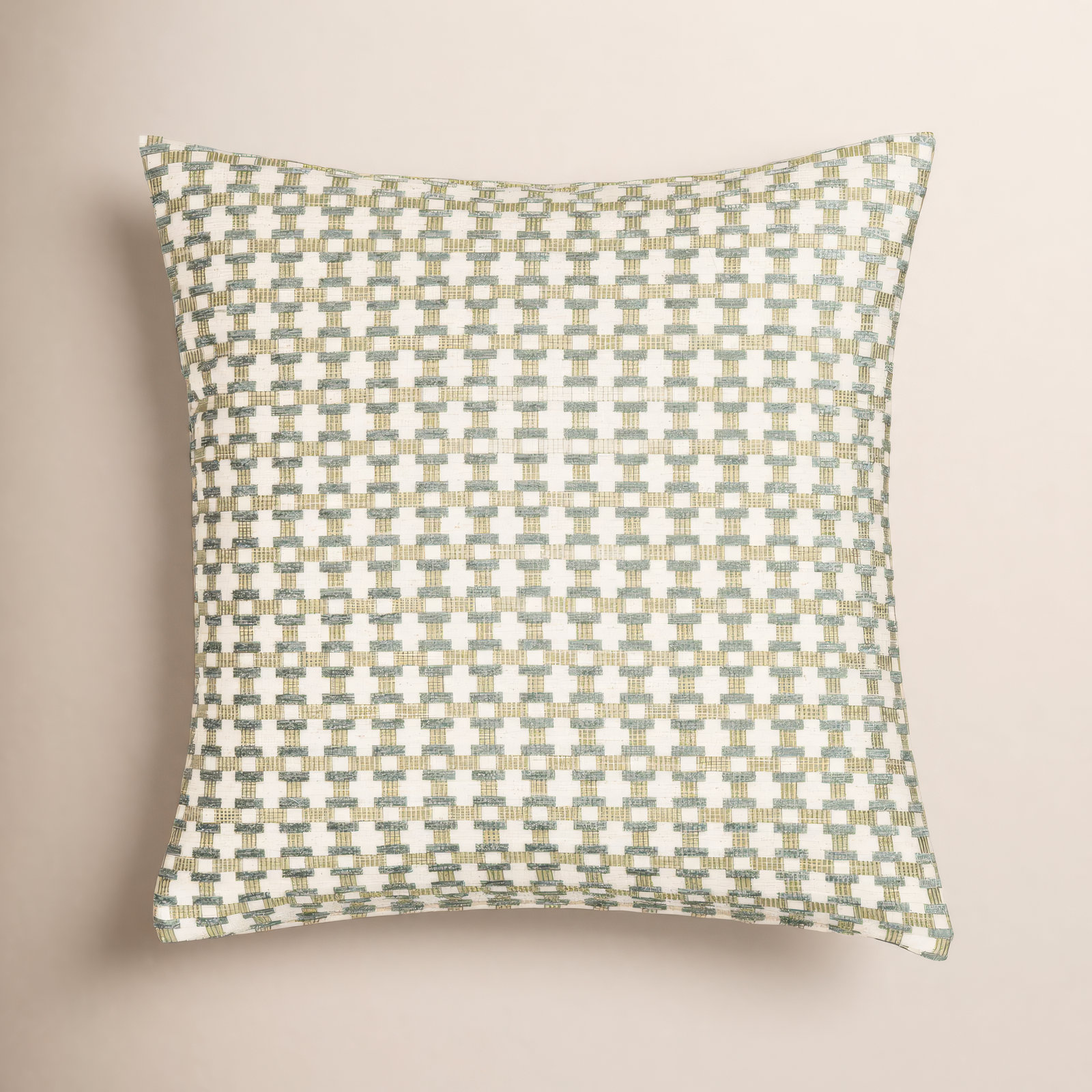 Birch Lane Stride Throw Pillow Throw, Green Geometric, Feather, Square 20"