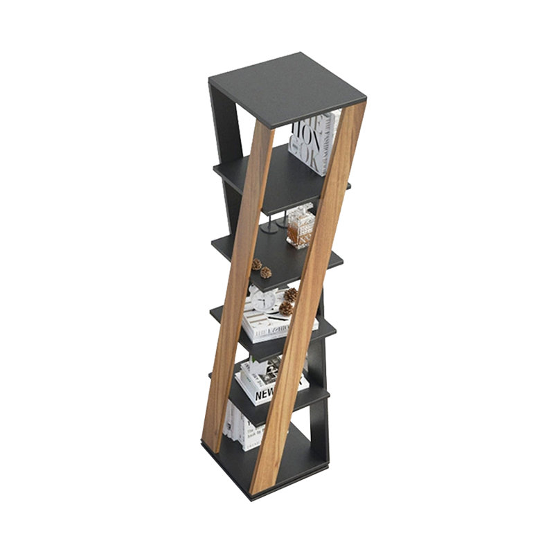 Bibliothèque rotative en bois manufacturé noyer