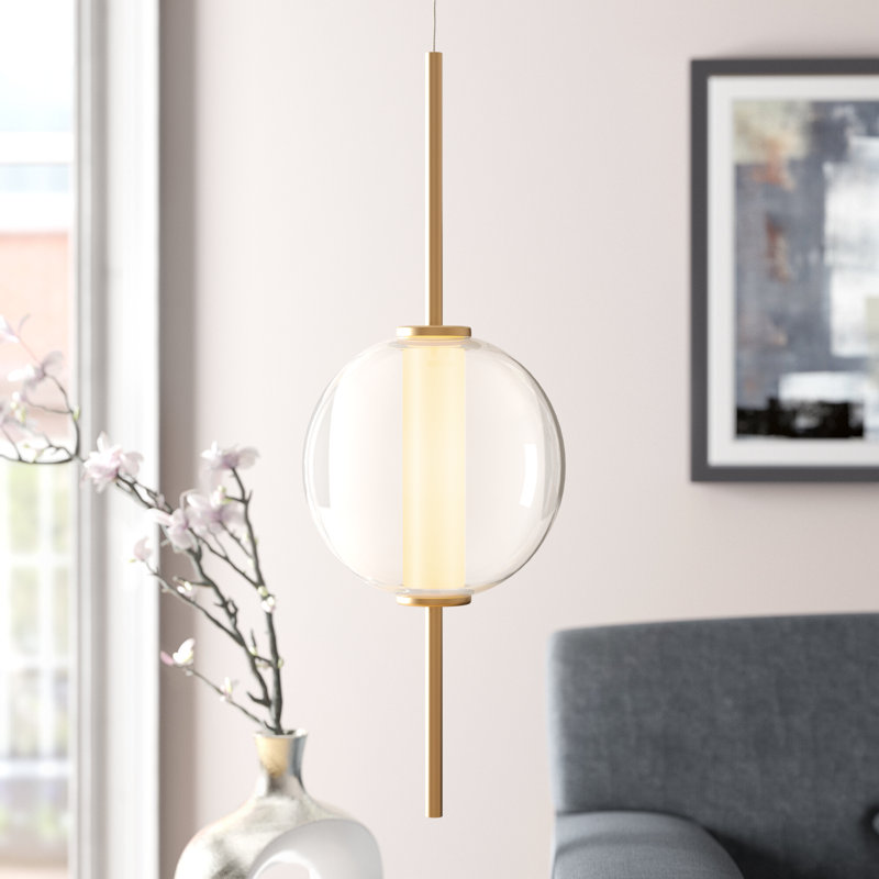 Luminaire suspendu en or 1 lumière Evansville