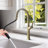 17.71" Solid Brass Single Hole Single Handle Pull Down Kitchen Faucet-90605586