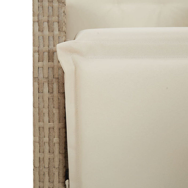 Table de salle à manger rectangulaire Vidaxl, Beige, Noir, 6