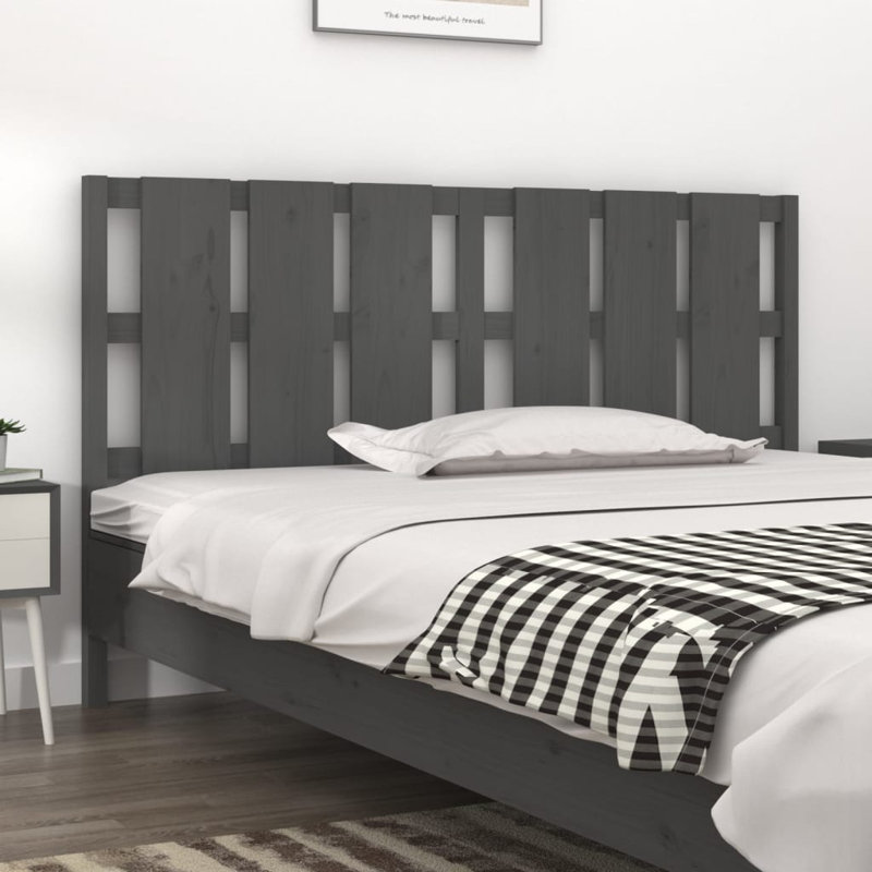 Dishon Solid Wood Panel Headboard, Double (4'6), Grey