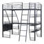 Lit mezzanine avec 4 niveaux de tablettes et bureau en L-435655686-435656185