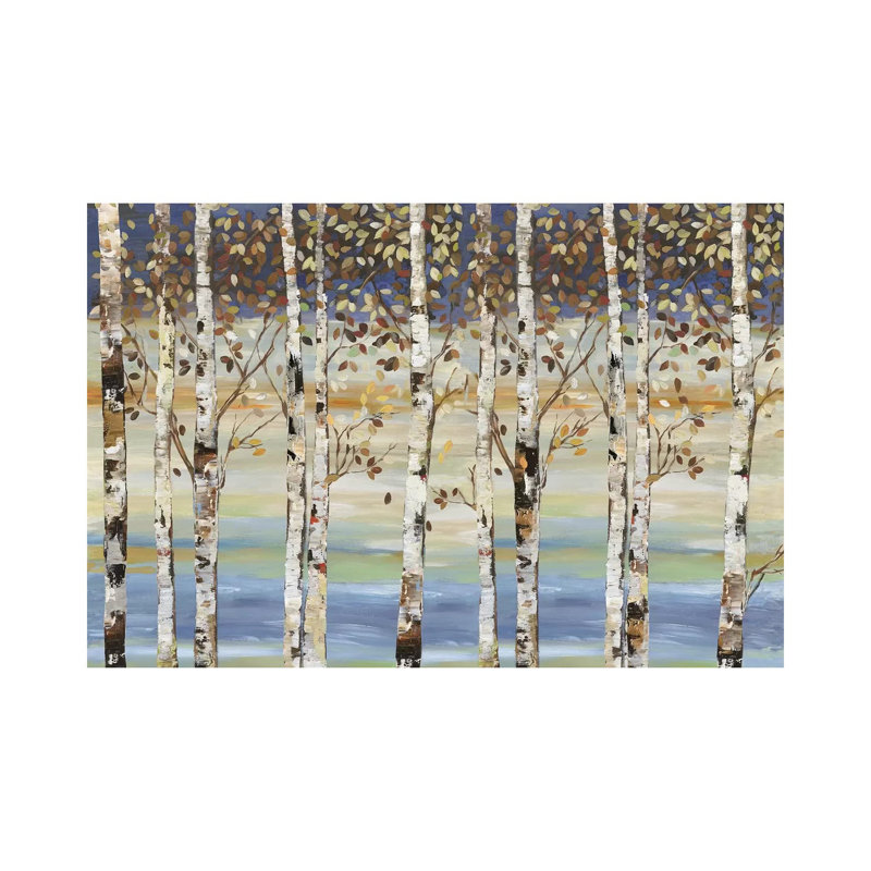 Reproduction d’art, "Dark Birch III" par Allison Pearce, Toile tendue, Pas de tapis, H 18 po x l 26 po x P 1,5 po