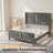 Queen Size Velvet Upholstered Wingback Platform Bed Frame With Geometric Tufted Headboard & Footboard, Wooden Slats-1017211134-1017211133