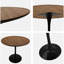Table de salon ronde 31,5 "de couleur noyer Mid-Century avec surface et base noire, confortable pour 2 à 4 personnes dans un bureau de patio-1129166530
