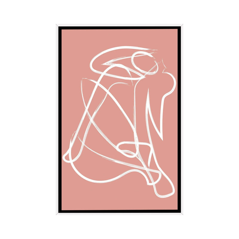 « Silhouette rose » par Mambo art studio-impression, Pas de tapis, H 40 po x l 26 po x P 1,5 po, Toile blanche encadrée