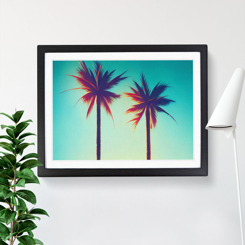 Unbeatable Palm Trees - Framed Print, Black, 34cm H x 46cm W x 2cm D