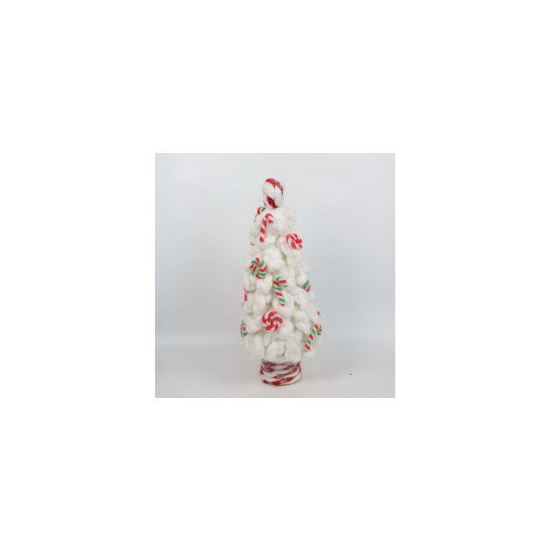 Plush Tree With Peppermint And Candy Canes Christmas Decoration - 16.5"