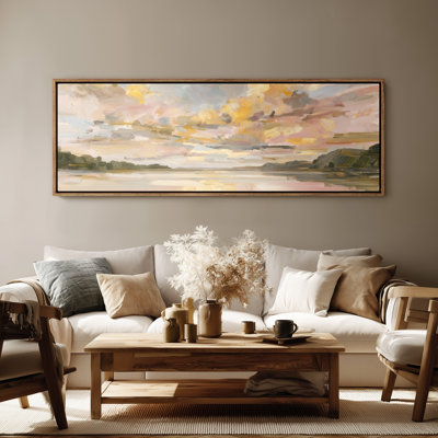 Framed Canvas Wall Art - Abstract Landscape Art Print, Framed Artwork 16"x24", 24"x36"