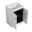 Meuble-lavabo autoportant 24 po avec lavabo en résine blanche et 2 portes d'armoire à fermeture en douceur-116040561