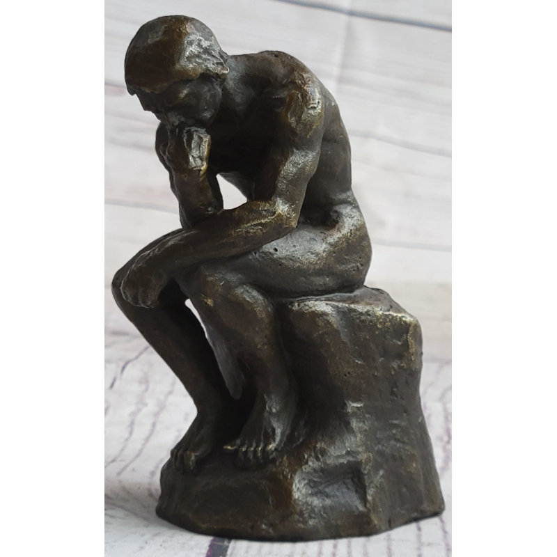 Miniature réplique figurine de bronze penseur Auguste Rodin penseur homme