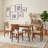 5 Pcs Farmhouse Dining Table Set with Rectangular Table and 4 Upholstered Chairs-120815620