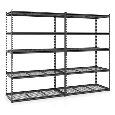 2 PCS 5-Tier Heavy-Duty Utility Shelf with Adjustable Wire Racks, 2000 lbs Capacity