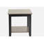 Table de bout moderne avec finition bicolore grise / noire et table de bout sous la table avec placage en noyer d'hévéa