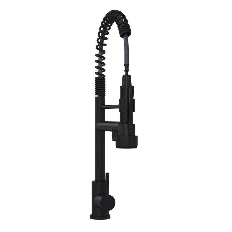 Kitchen Faucet In Matt Black - Modern Style, Stainless Steel 304 Construction, Ideal For Residential Kitchens 19" Single Handle 304, Contemporary Style Residences