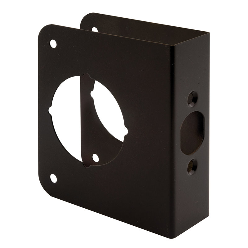 Serrure en acier inoxydable et plaque de renfort de porte pour 1-3 / 8 po Portes épaisses, finition en acier inoxydable (paquet simple)