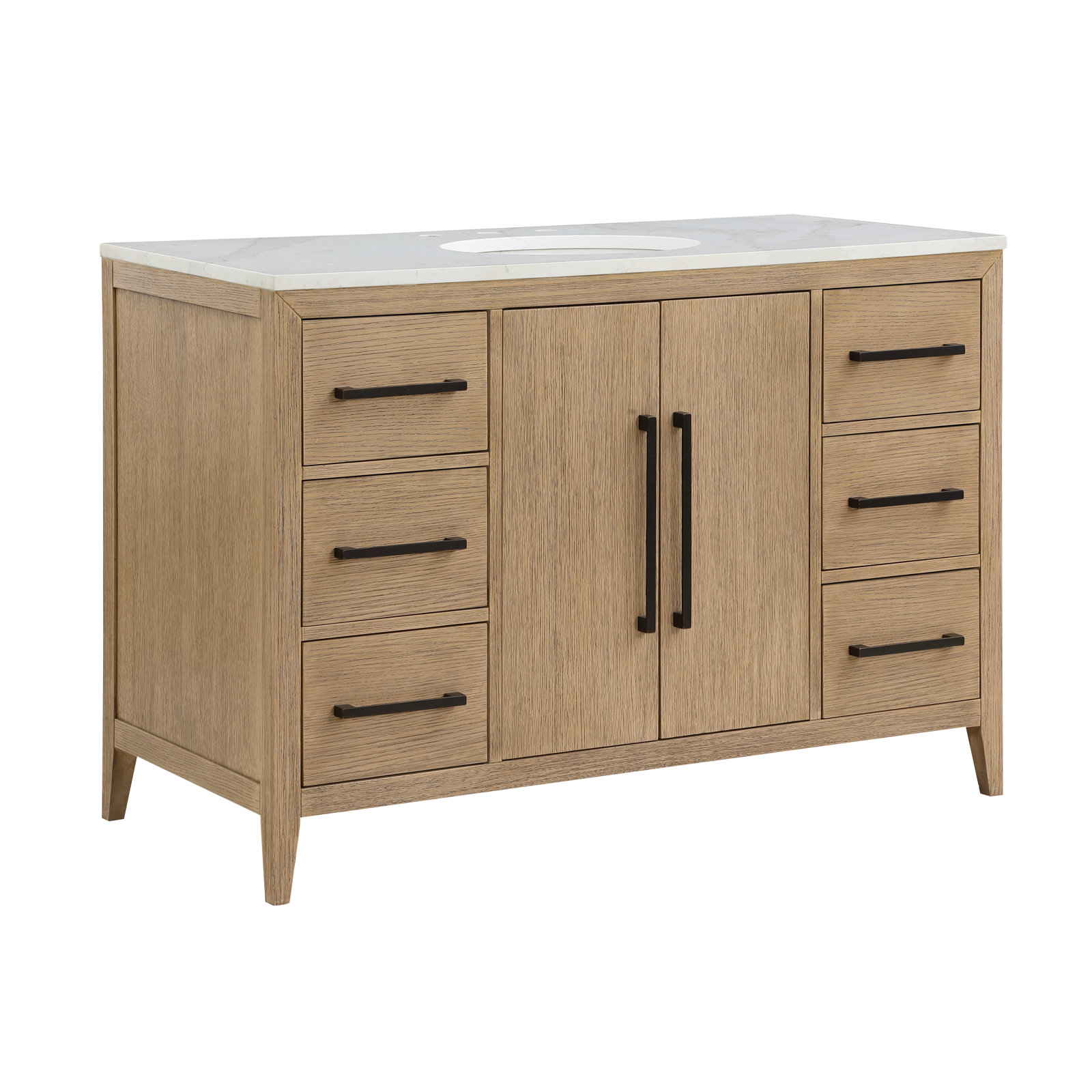 Alsup 48'' Single Bathroom Vanity, Wire Brushed Oak