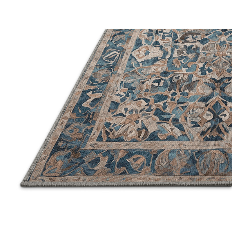 Machine Washable Gray Area Rug, Runner 2' x 4'