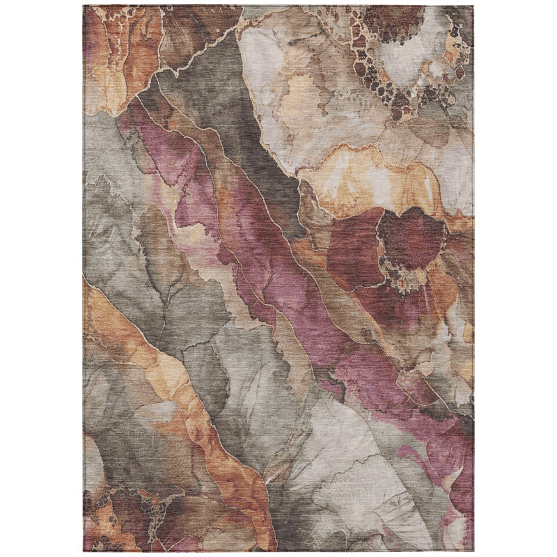 Tapis kaki Xhevrie intérieur / extérieur lavable à la machine, Rectangle 10 pi x 14 pi