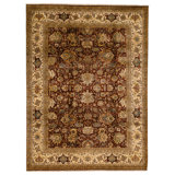 Hand Knotted Wool Area Rug in Red And Cream