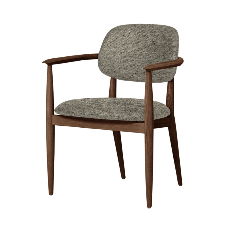 Chaise Slow de Space Copenhagen, Noyer naturel, Mélange sieste 111