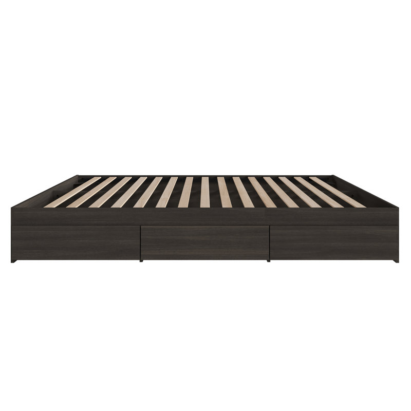 Lit plateforme avec rangement Dunton, Noir, Simple