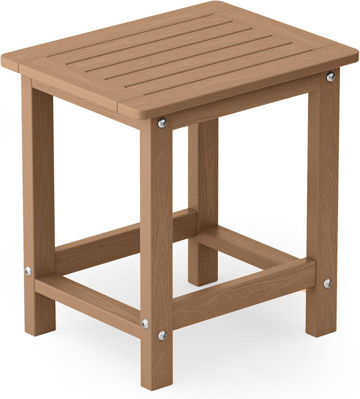 Table de bout d'extérieur pour l'extérieur toutes saisons, table de bout Adirondack pour terrasse Mordern, Marron clair