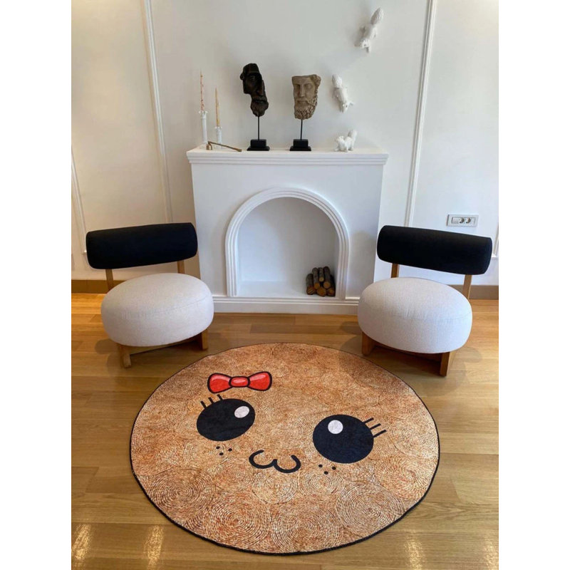 Tapis rond rond avec envers antidérapant Toscana, Rond 5 pi 3 po