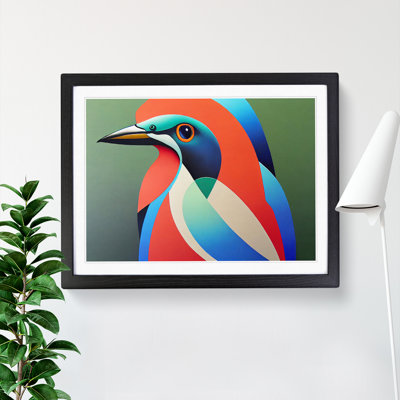 XH1022-648X Angelical Kingfisher Bird Abstract - Single Picture Frame Painting