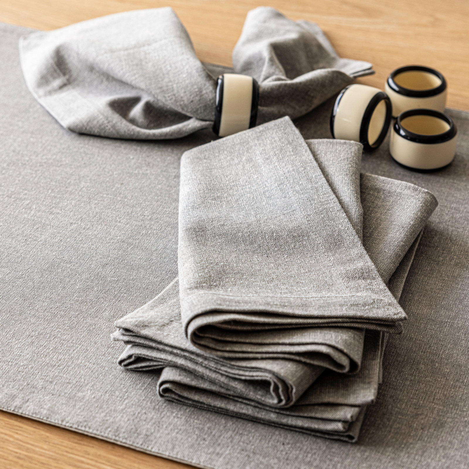 100% Linen Napkin, Light Gray