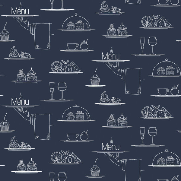 Galerie Wallcoverings Just Kitchens Chalkboard Menu Design 33’ L x 21