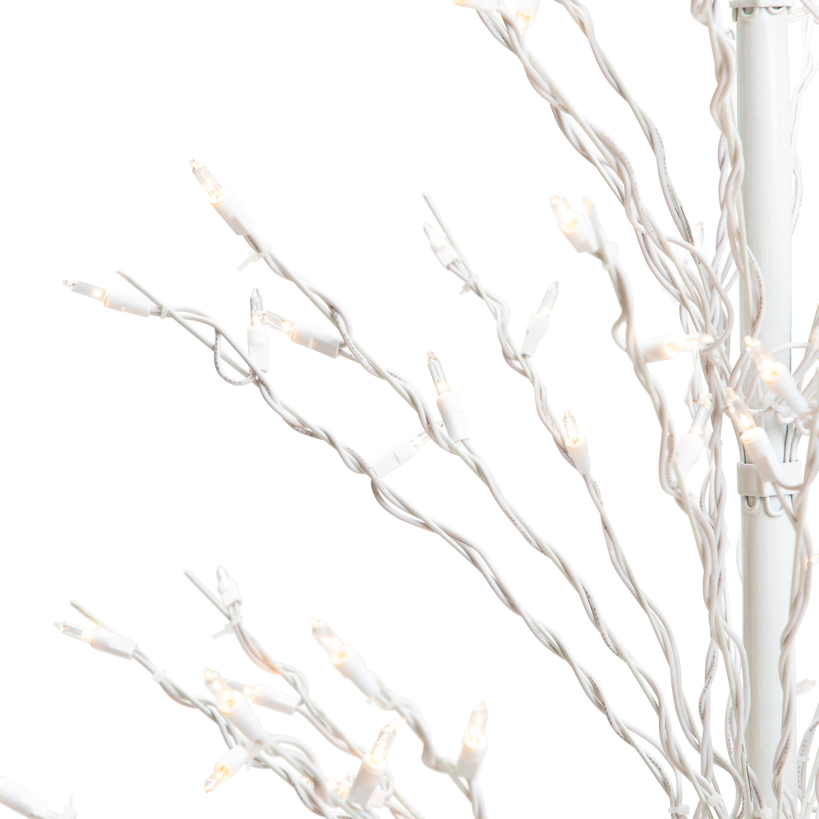 White Lighted Cascade Twig Tree, 4' H