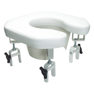 Siège de toilette rond multi-positions rembourré et surélevé