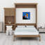Grand lit escamotable en bois avec tablettes, conception classique à persiennes-230653119