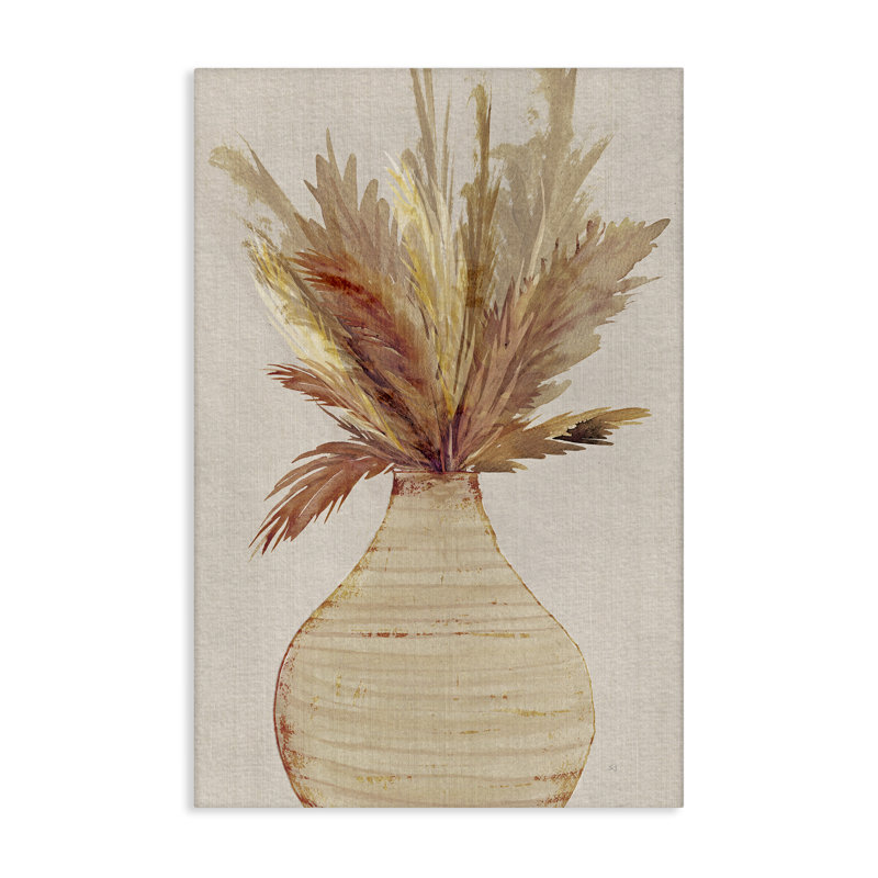 Art mural sur toile «Pots Wheat Reeds» par Susan Jill, H 24 po x l 16 po