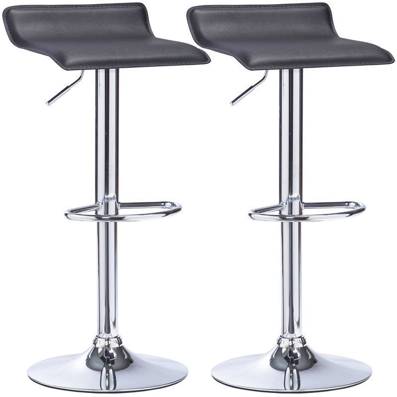 Barhocker Barstuhl Tresenhocker Kunstleder Gepolstert (2Er Set), Black