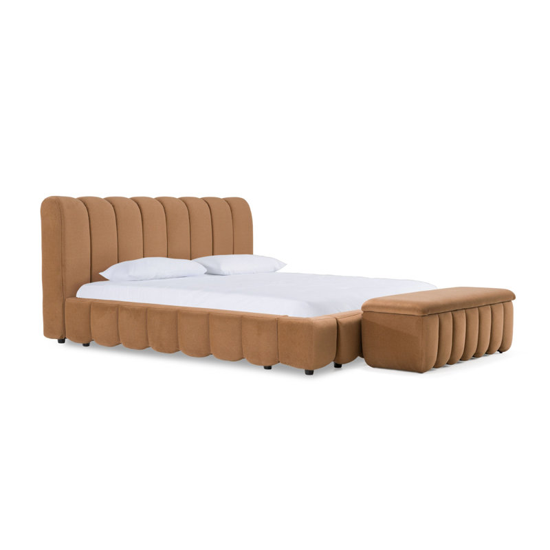 Ensemble de chambre à coucher et banc en tissu Claverton, Très grand