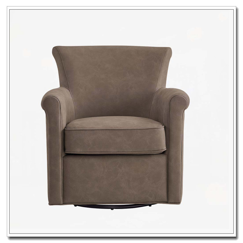 Fauteuil d'appoint pivotant en similicuir, Espresso
