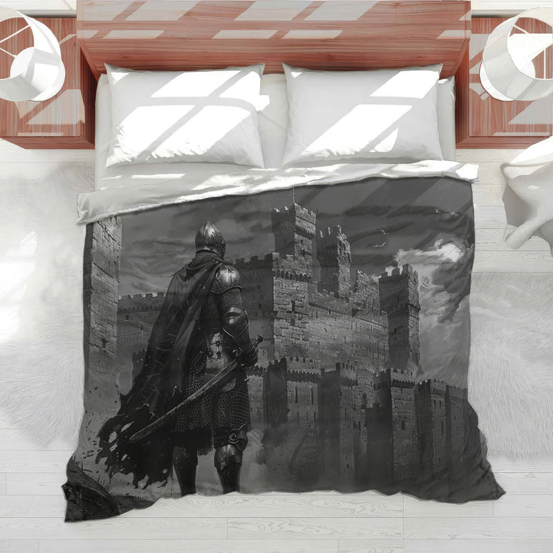 Medieval Knight History Cotton Blend Comforter, Queen Comforter