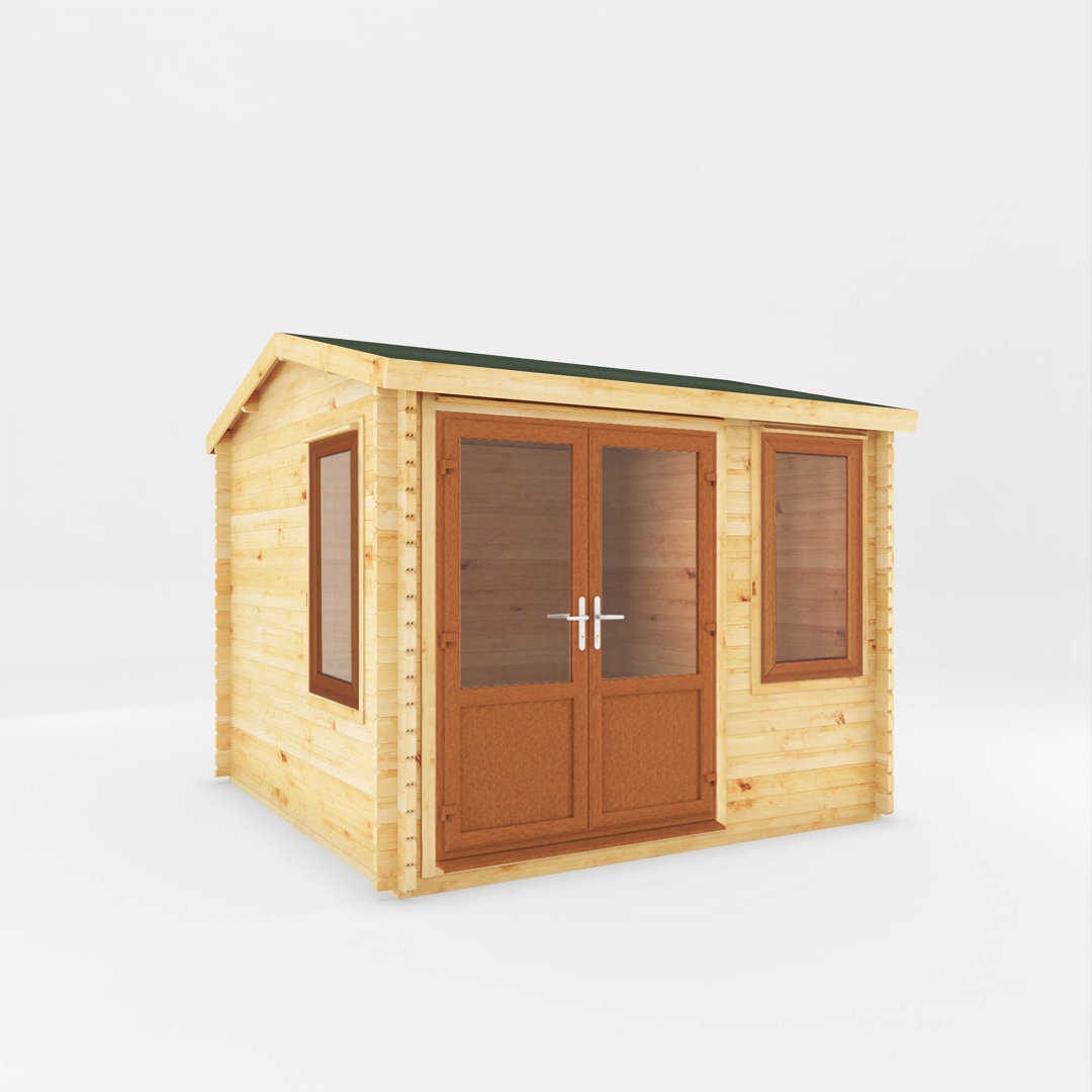 10ft x 10ft Home Office Elite Log Cabin With UPVC Windows & Doors (44mm)