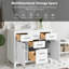 Élégants meubles-lavabos en bois blanc avec lavabo de rangement compact