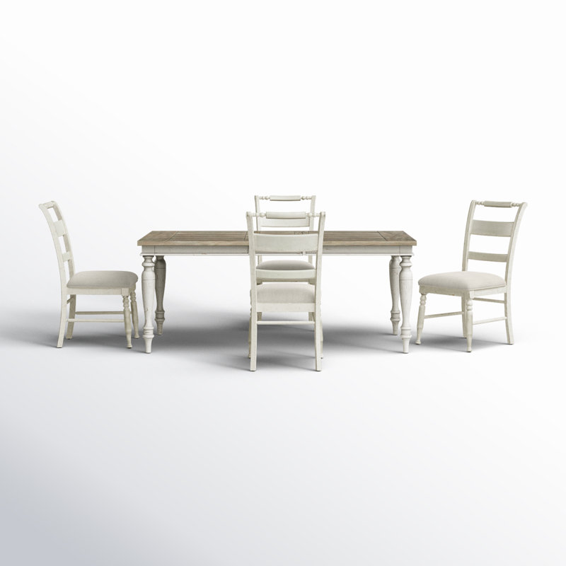 Bale Extendable Four Leg Dining Set, 5 Pieces: Table, 4 Chairs