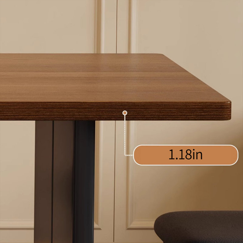 Ensemble de table de salle à manger écologique en bois massif, H 29,52 po x L 62,99 po x l 31,49 po