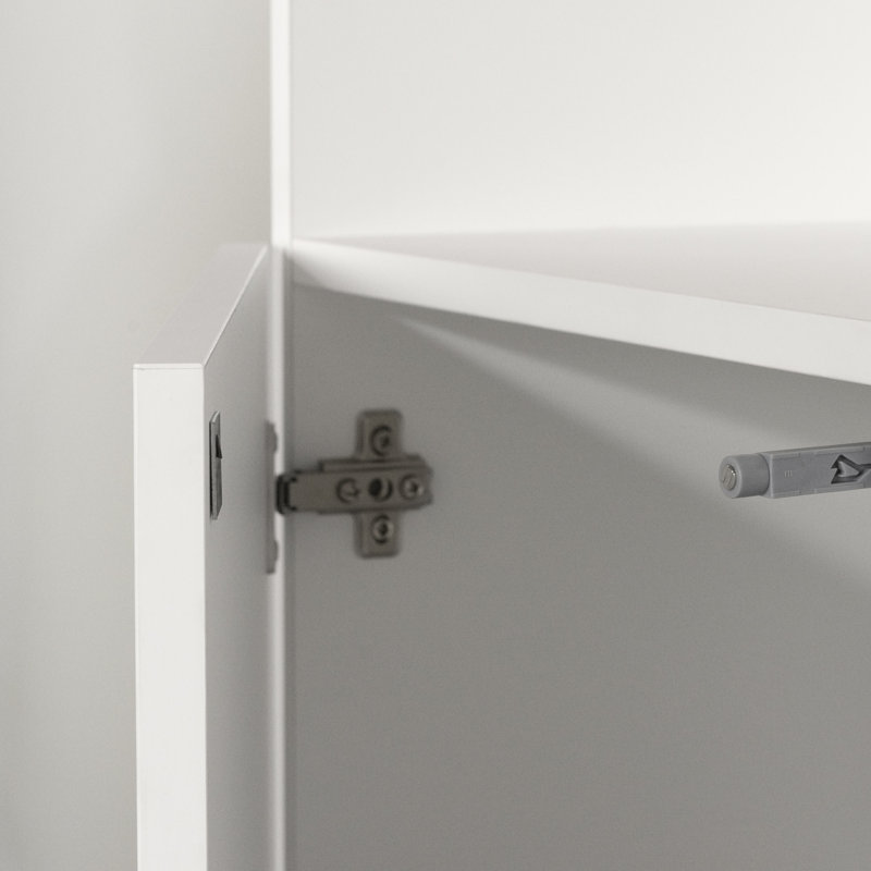 Liora Narrow 2-Door Narrow Bookcase, Pure White
